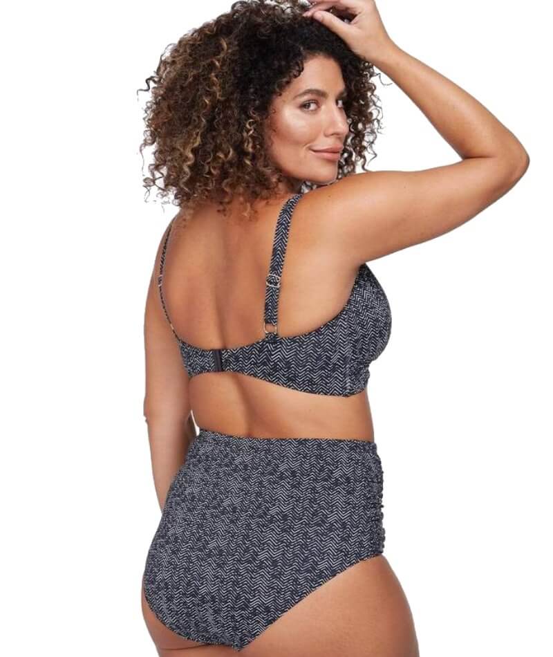 Artesands Zig Zag Delacroix Cross Front D-G Cup Bikini Top - Black - Image 5