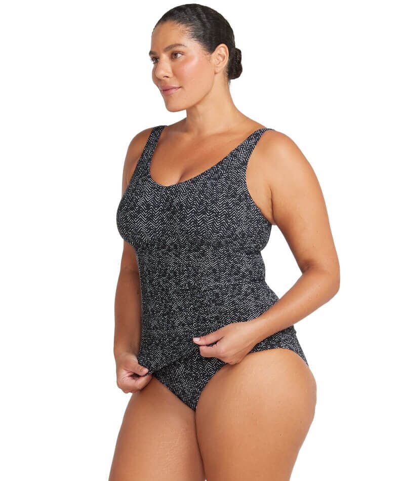 Artesands Zig Zag Raphael E-F Cup Underwire Tankini Top - Black - Image 6