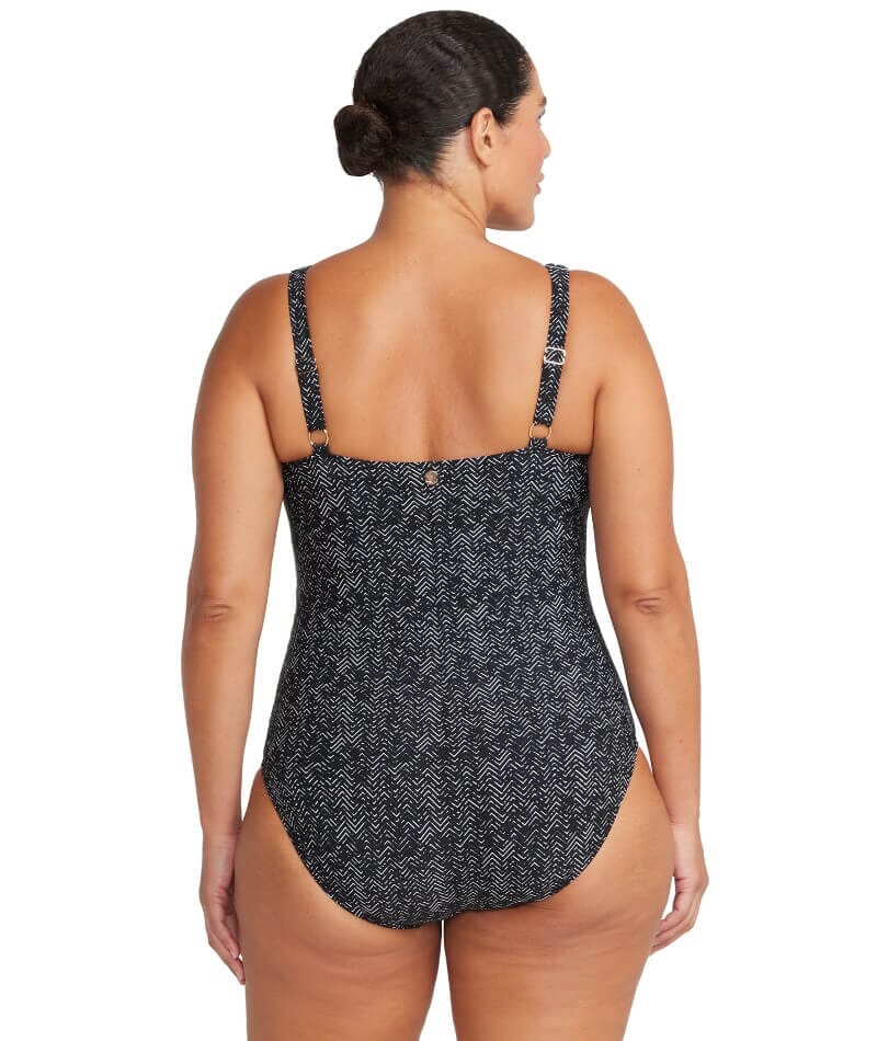 Artesands Zig Zag Raphael Underwire E-F Cup One Piece Swimsuit - Black - Image 3