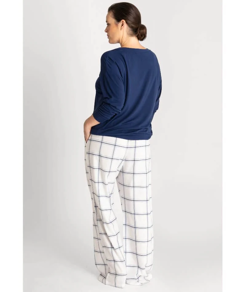 Ava & Audrey Amelia Brushed Cotton Pant - Ivory - Image 6