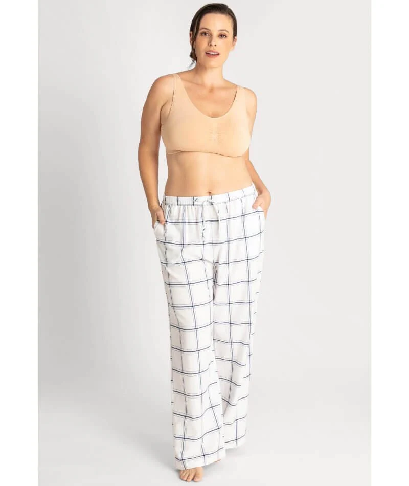 Ava & Audrey Amelia Brushed Cotton Pant - Ivory - Image 7