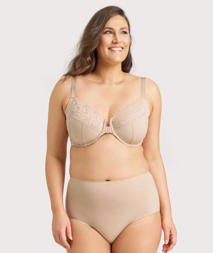 Ava & Audrey Bardot Front-Closing Underwire Bra - Nude - Image 11
