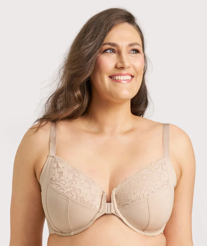 Ava & Audrey Bardot Front-Closing Underwire Bra - Nude - Image 3