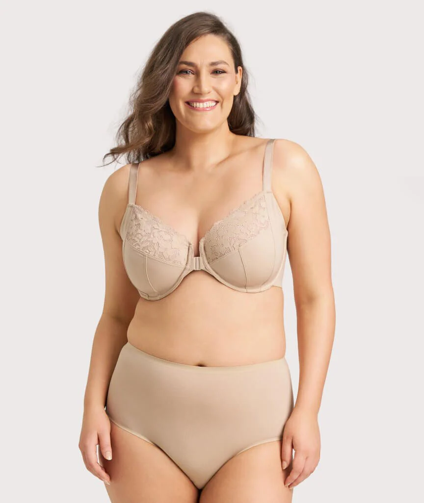 Ava & Audrey Bardot Front-Closing Underwire Bra - Nude - Image 9