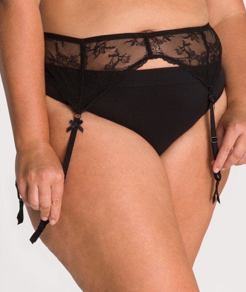 Ava & Audrey Candice Lace Suspender - Black - Image 4