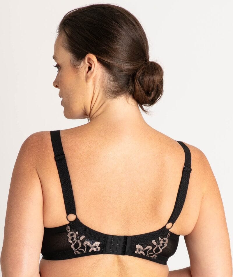 Ava & Audrey Celine Lace Full Cup Underwire Bra - Black/Gold - Image 2