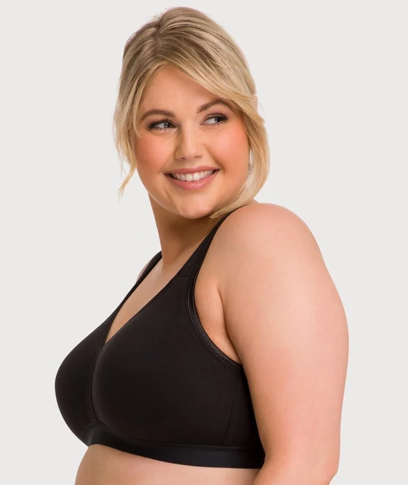Ava & Audrey Faye Cotton Wire-free Support Bra 2 Pack - Black/Frappe - Image 5