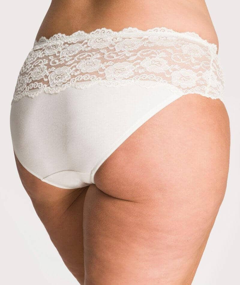 Ava & Audrey Greta Lace and Cotton Brief - Ivory - Image 3