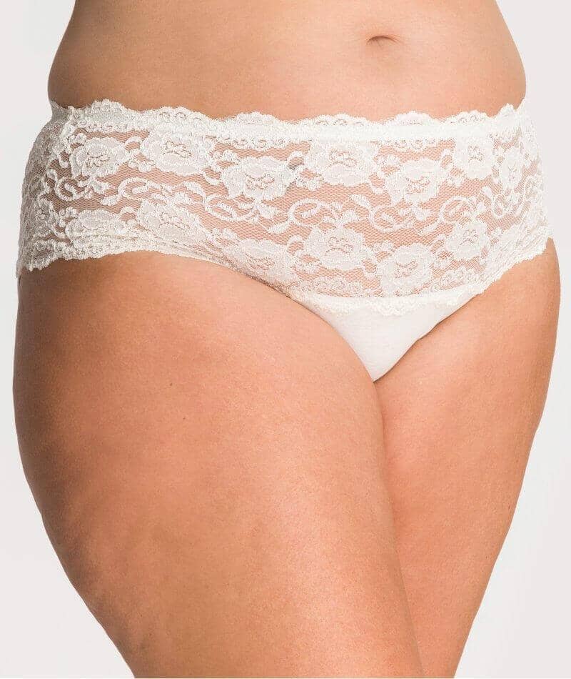 Ava & Audrey Greta Lace and Cotton Brief - Ivory - Image 4