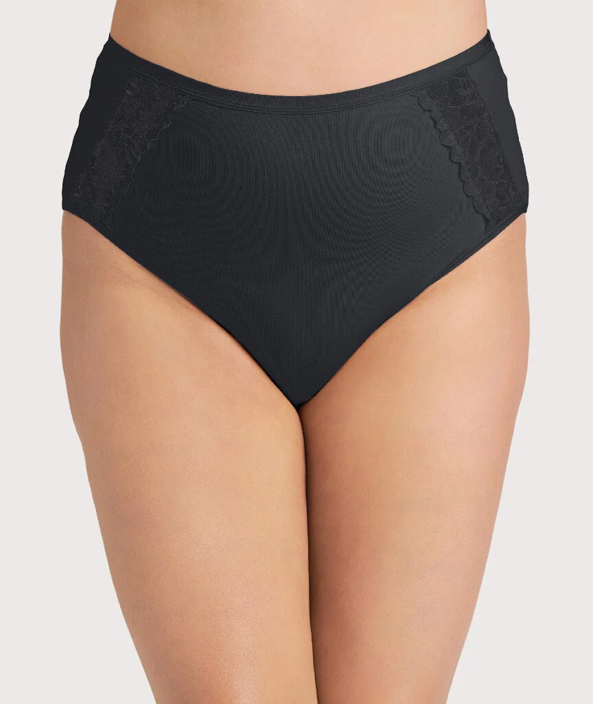 Ava & Audrey Hannah Cotton & Lace Full Brief - Black - Image 4