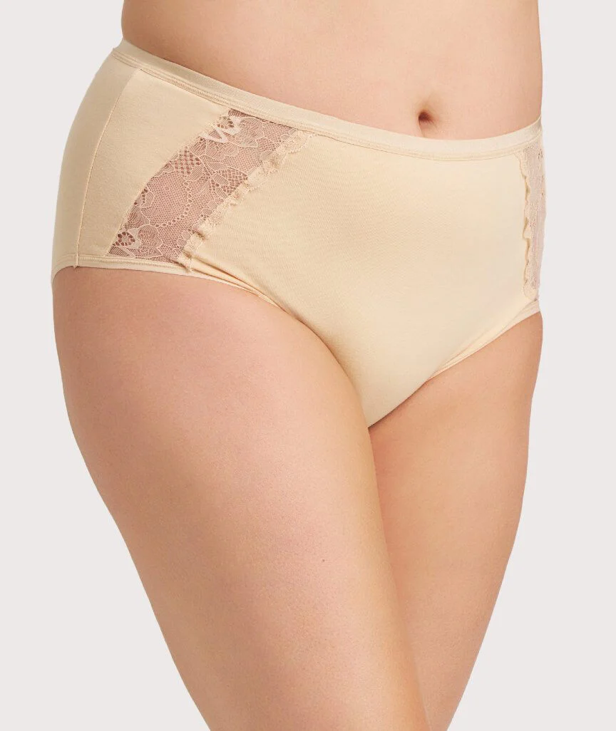 Ava & Audrey Hannah Cotton & Lace Full Brief - Frappe - Image 3