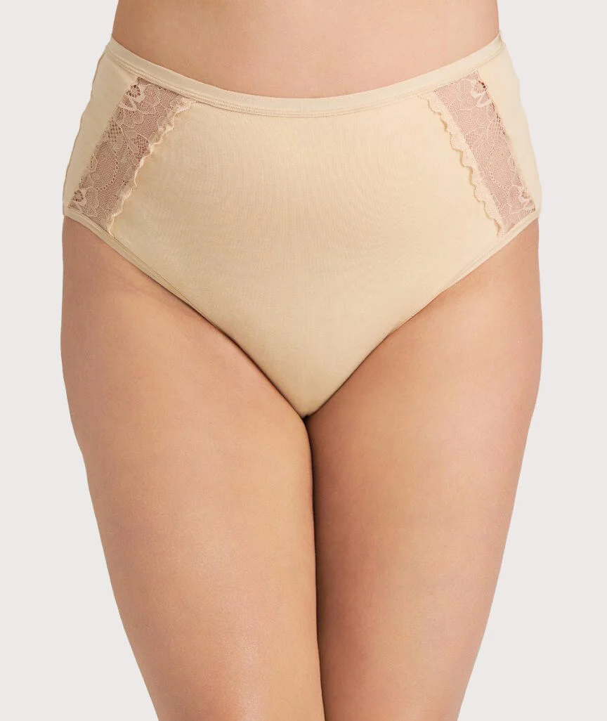Ava & Audrey Hannah Cotton & Lace Full Brief - Frappe - Image 4