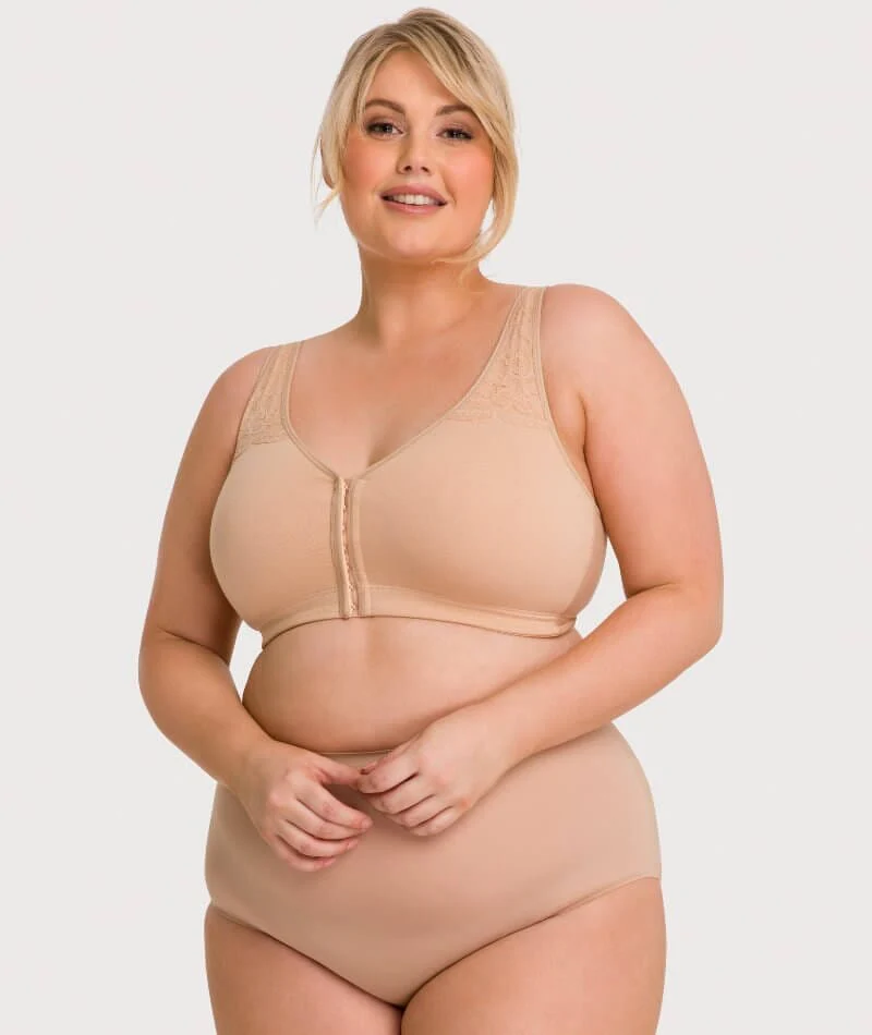 Ava & Audrey Hannah Cotton Wire-Free Front Opening Bra - Frappe - Image 4