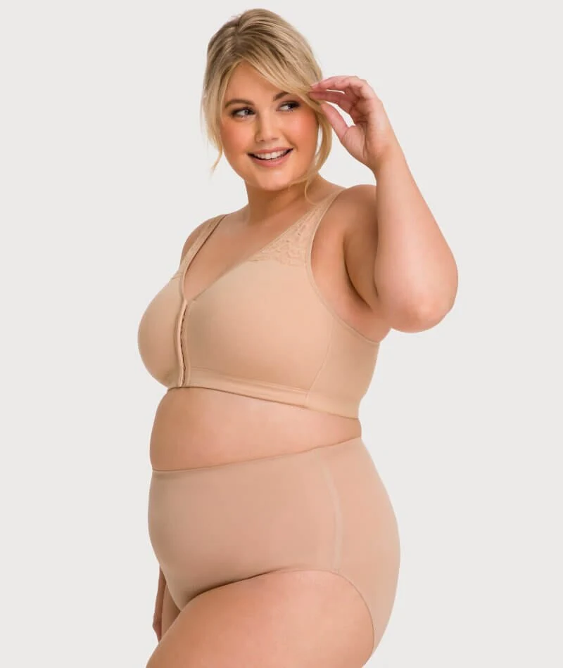 Ava & Audrey Hannah Cotton Wire-Free Front Opening Bra - Frappe - Image 6