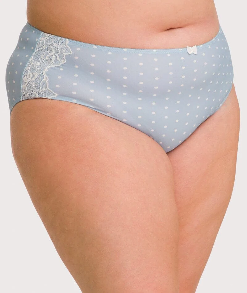 Ava & Audrey Jacqueline Full Brief with Lace - Blue/Ivory - Image 2