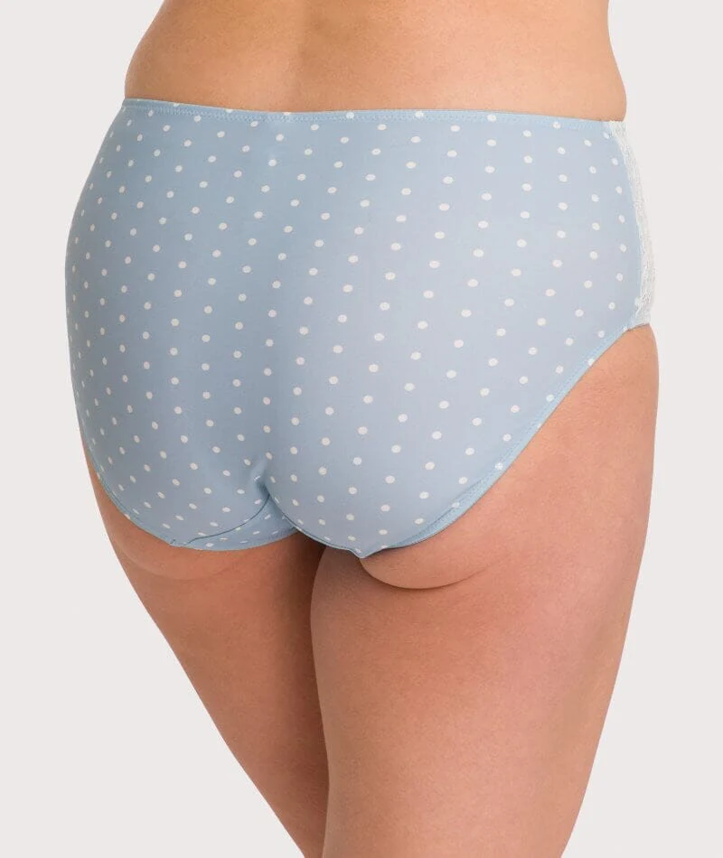 Ava & Audrey Jacqueline Full Brief with Lace - Blue/Ivory - Image 3