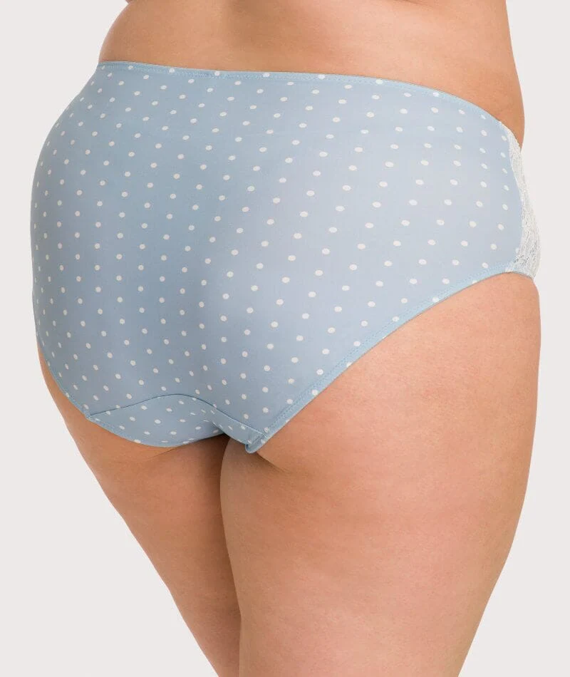 Ava & Audrey Jacqueline Full Brief with Lace - Blue/Ivory - Image 5