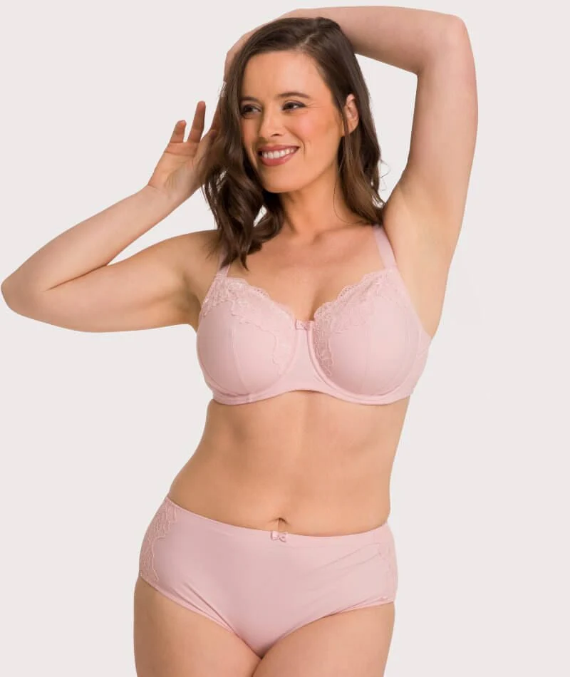 Ava & Audrey Jacqueline Full Brief with Lace - Blush - Image 9