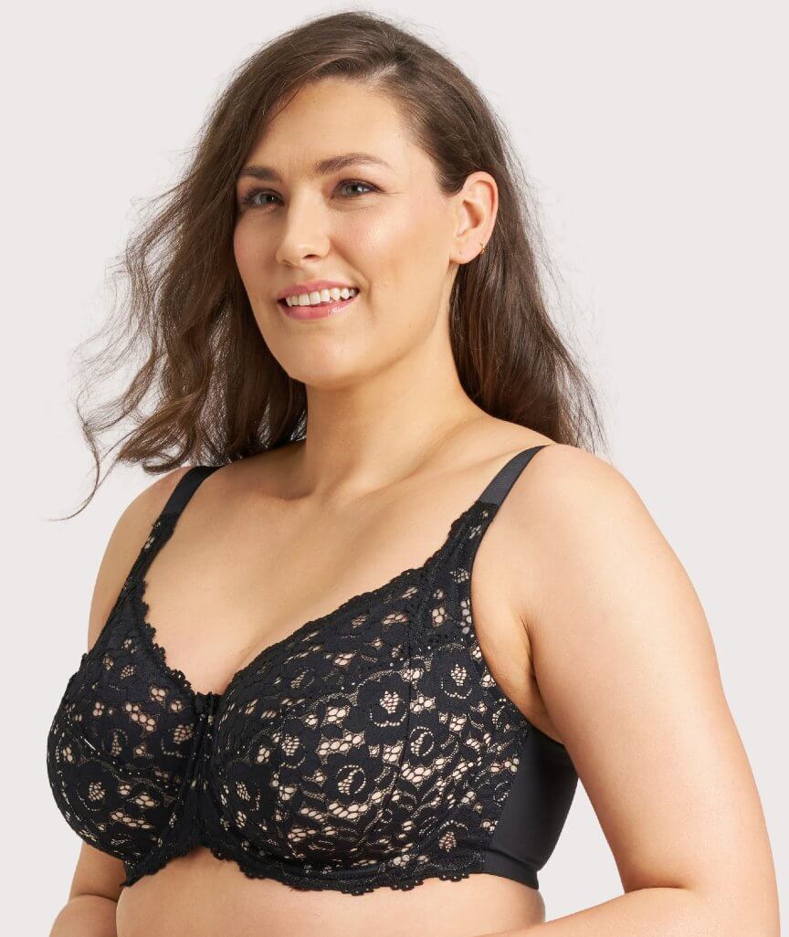 Ava & Audrey Jacqueline Lace Full Cup Underwire Bra - Black/Nude - Image 8