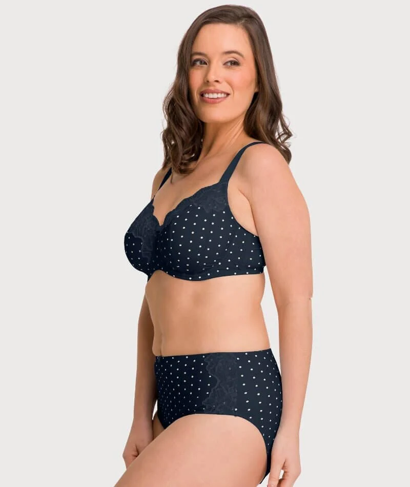 Ava & Audrey Jacqueline Printed Full Cup Underwire Bra - Sapphire/Ivory - Image 6