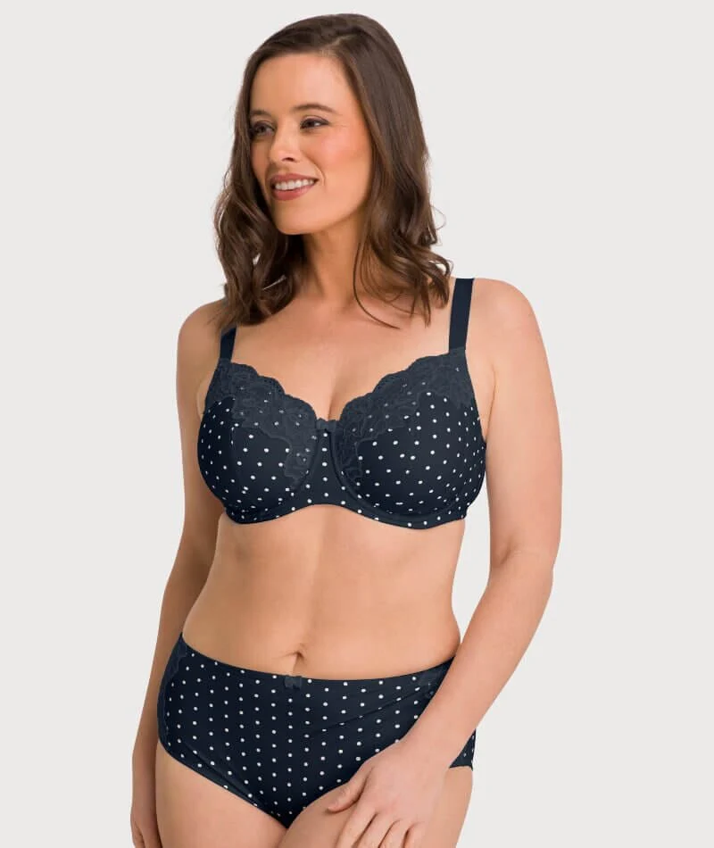Ava & Audrey Jacqueline Printed Full Cup Underwire Bra - Sapphire/Ivory - Image 3