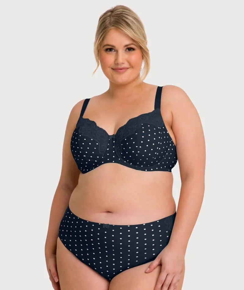 Ava & Audrey Jacqueline Printed Full Cup Underwire Bra - Sapphire/Ivory - Image 7