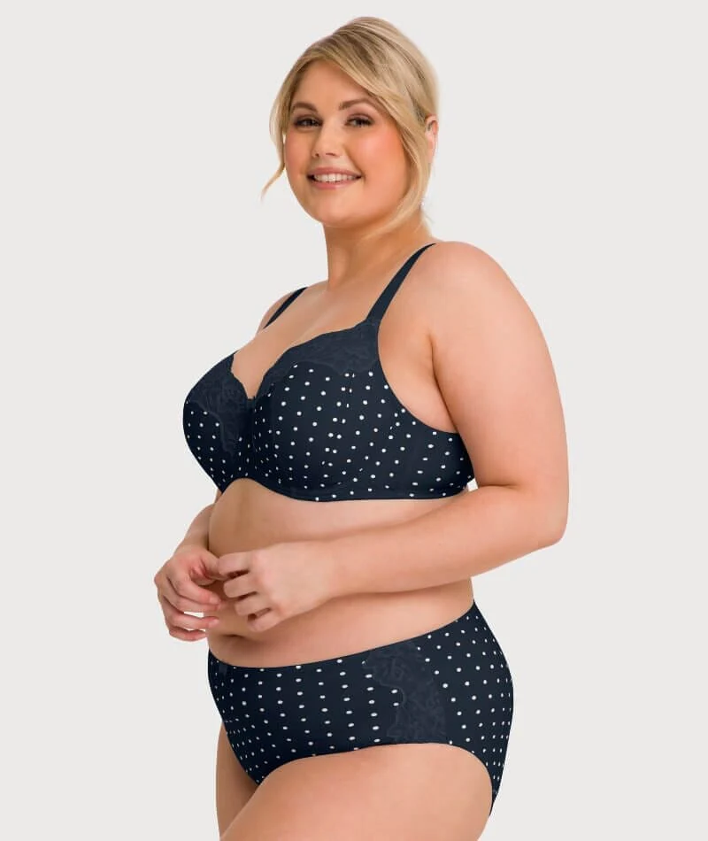 Ava & Audrey Jacqueline Printed Full Cup Underwire Bra - Sapphire/Ivory - Image 9