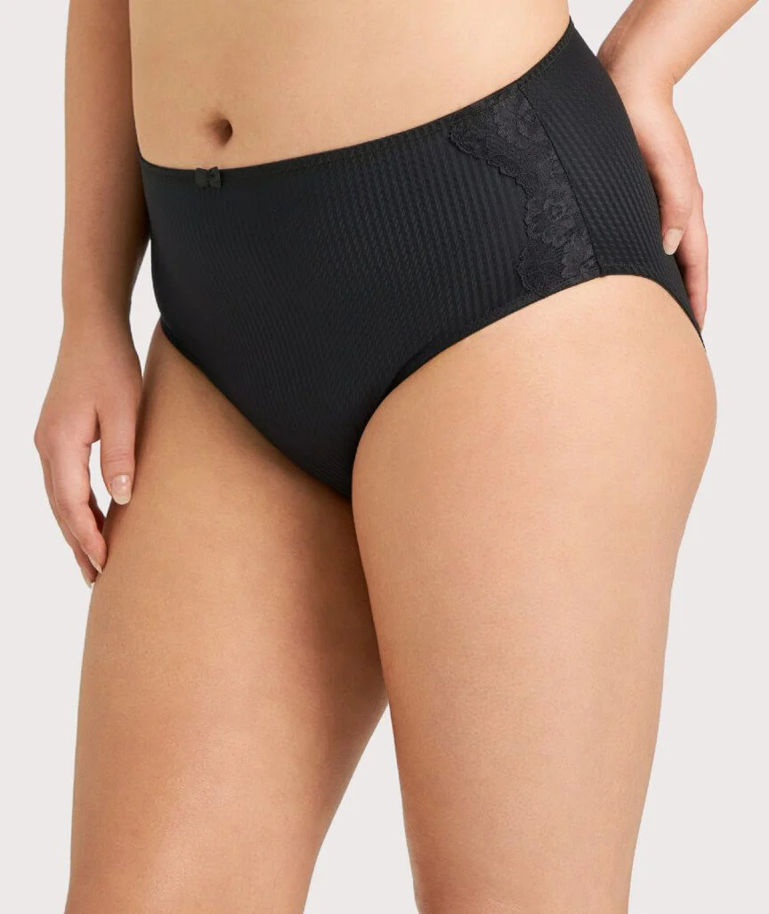 Ava & Audrey Jacqueline Smoothing Full Brief with Lace - Black - Image 5