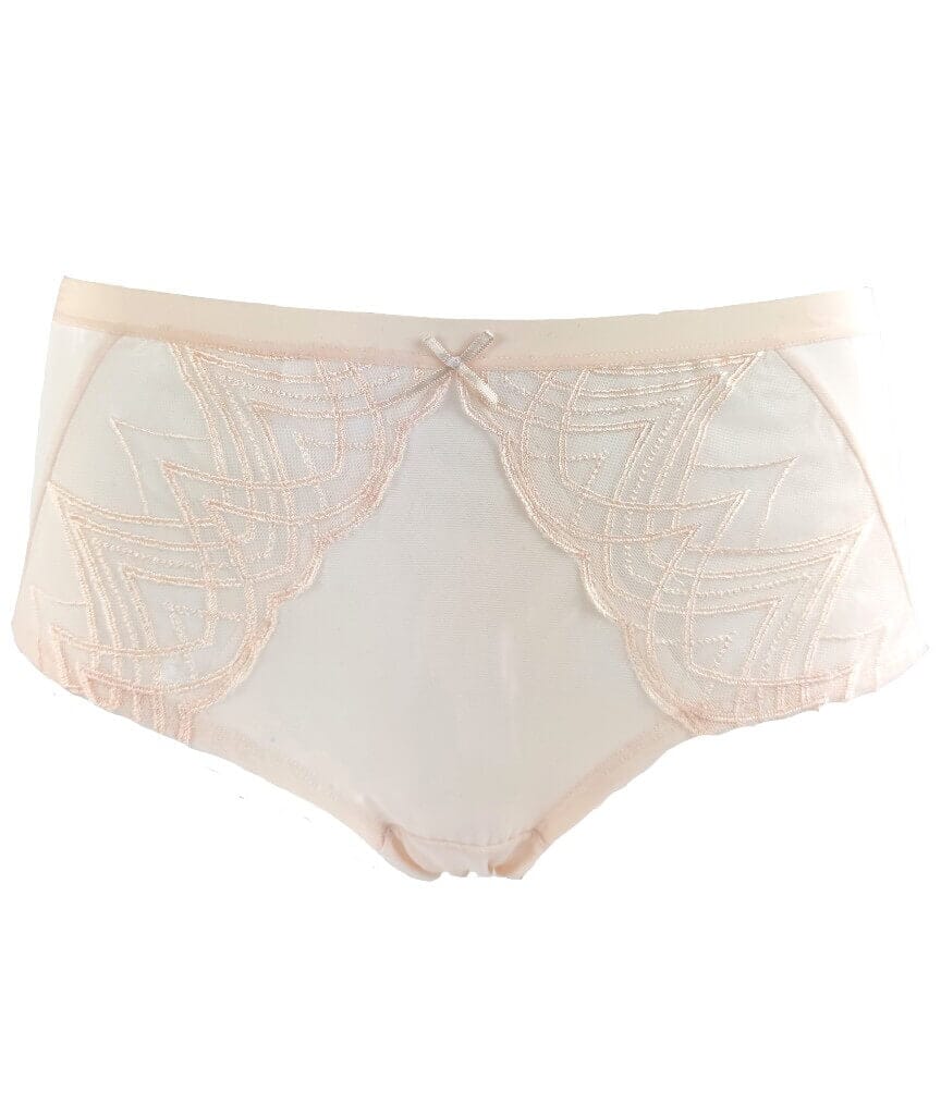 Ava & Audrey Lillian Embroidered Mesh Full Brief - Champagne - Image 5