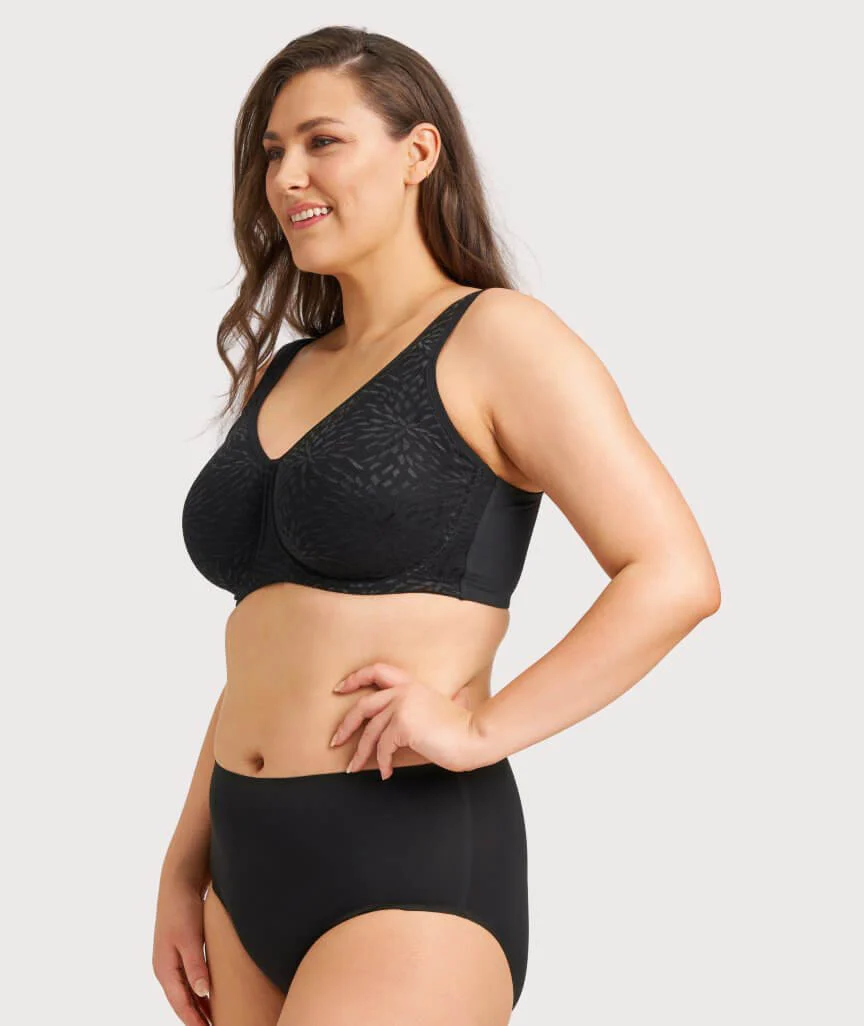 Ava & Audrey Millie Jacquard Mesh T-Shirt Underwire Bra - Black - Image 11