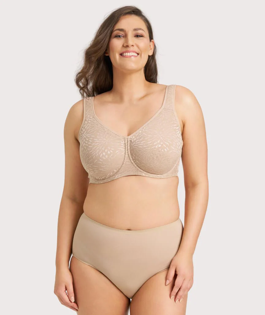 Ava & Audrey Millie Jacquard Mesh T-Shirt Underwire Bra - Nude - Image 11
