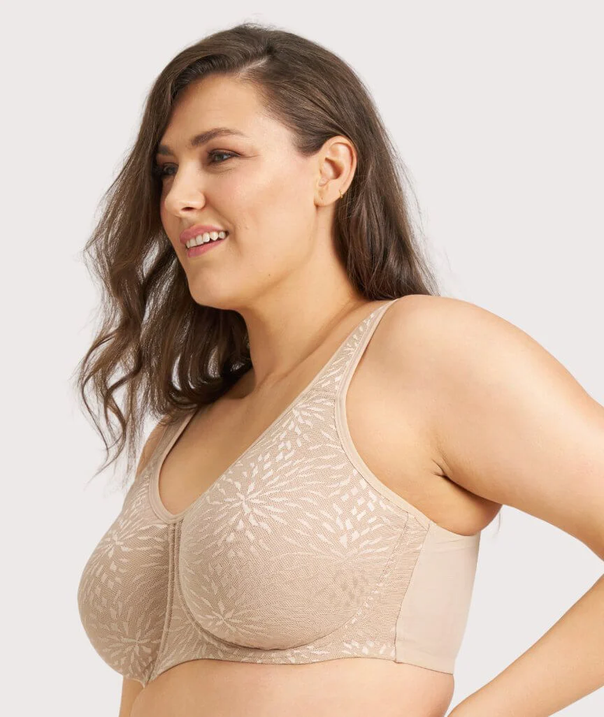 Ava & Audrey Millie Jacquard Mesh T-Shirt Underwire Bra - Nude - Image 3