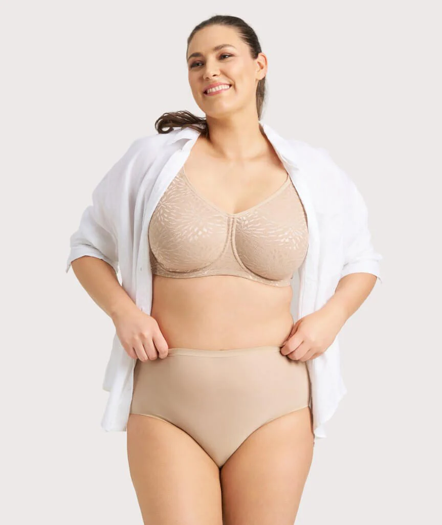 Ava & Audrey Millie Jacquard Mesh T-Shirt Underwire Bra - Nude - Image 5