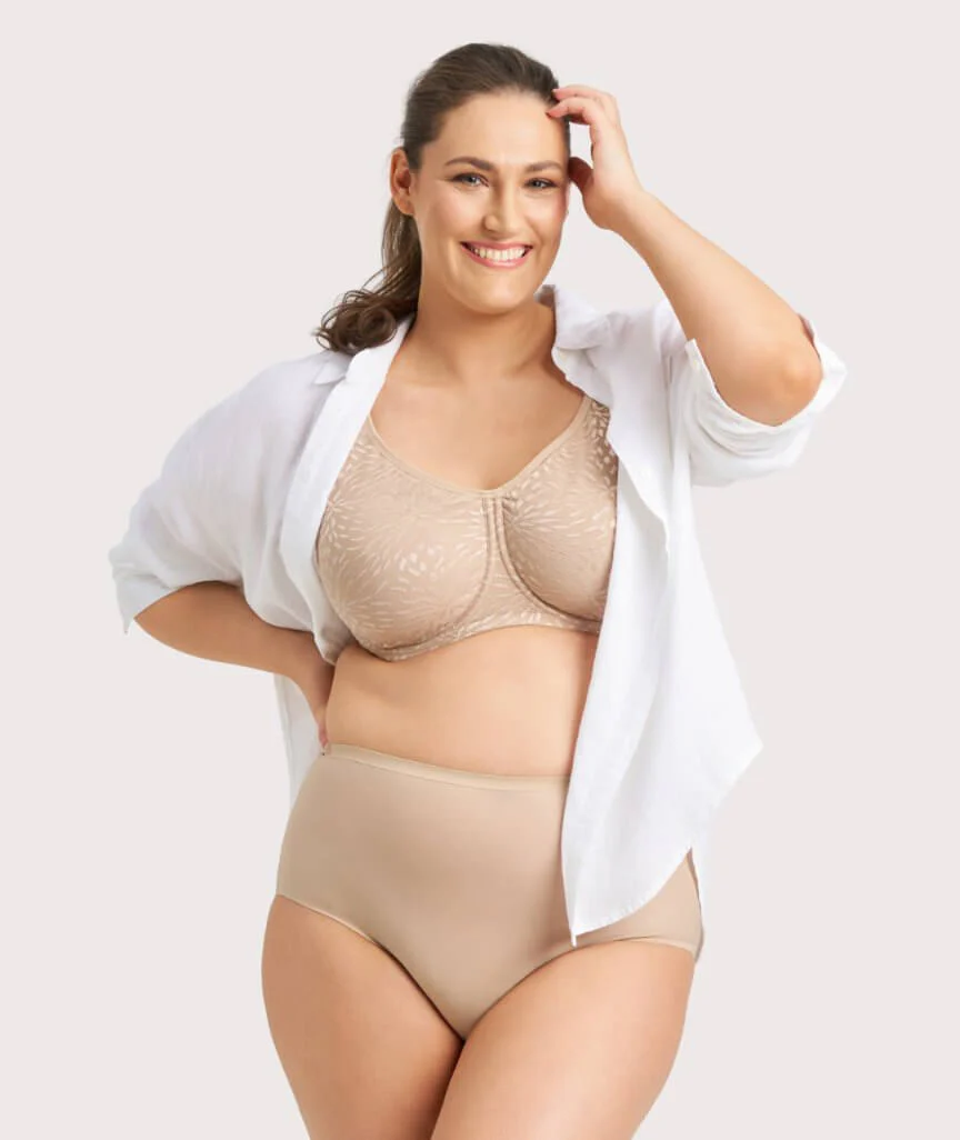 Ava & Audrey Millie Jacquard Mesh T-Shirt Underwire Bra - Nude - Image 6