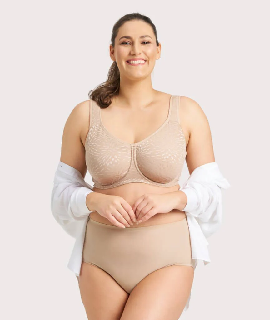 Ava & Audrey Millie Jacquard Mesh T-Shirt Underwire Bra - Nude - Image 8