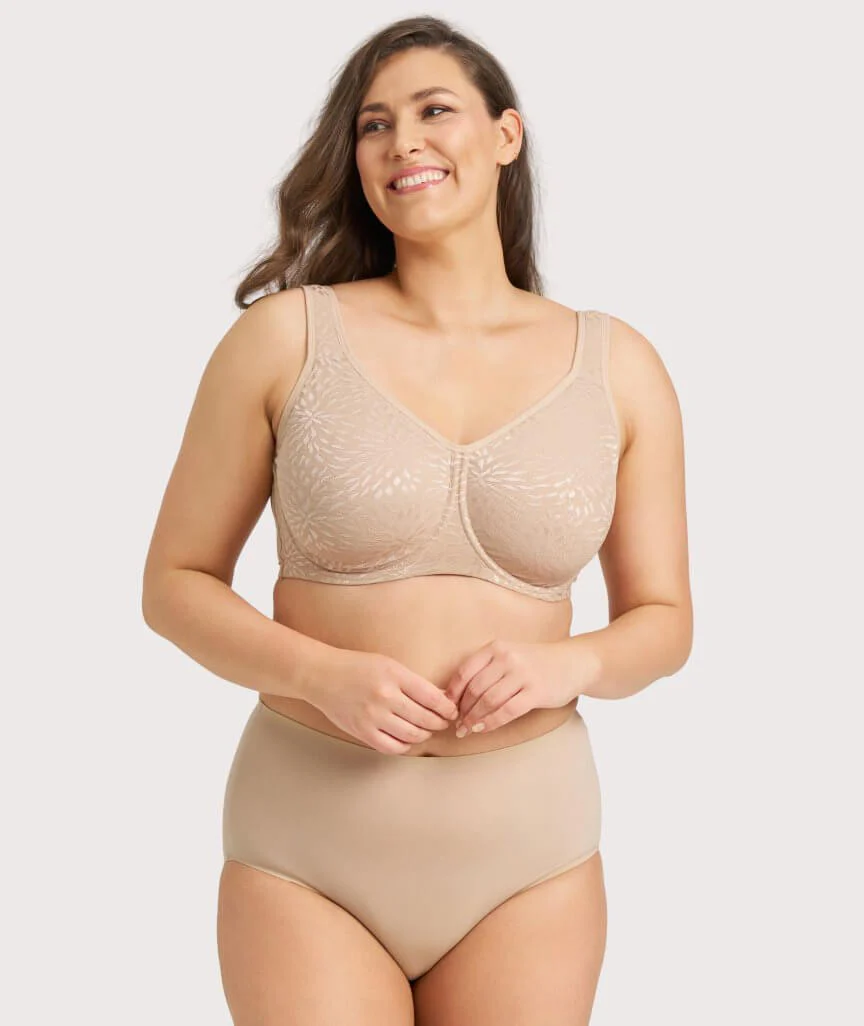 Ava & Audrey Millie Jacquard Mesh T-Shirt Underwire Bra - Nude - Image 9