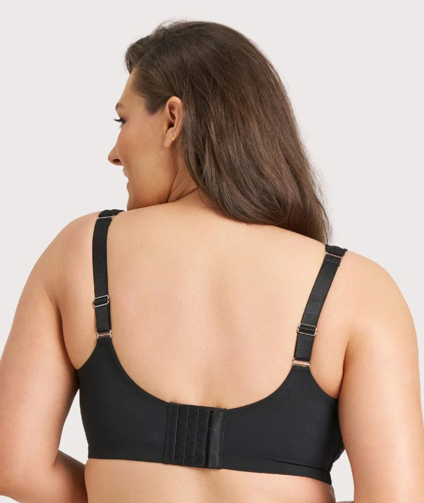 Ava & Audrey Millie Jacquard Mesh Wire-free Support Bra - Black - Image 2