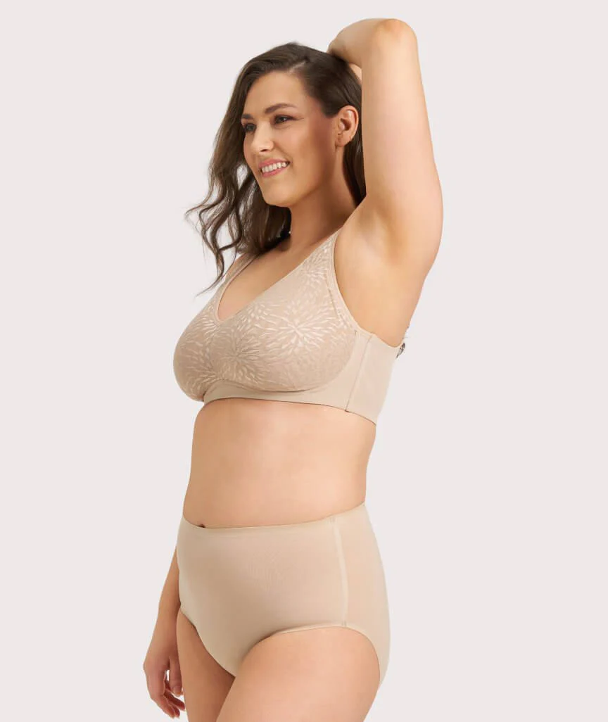 Ava & Audrey Millie Jacquard Mesh Wire-free Support Bra - Nude - Image 8
