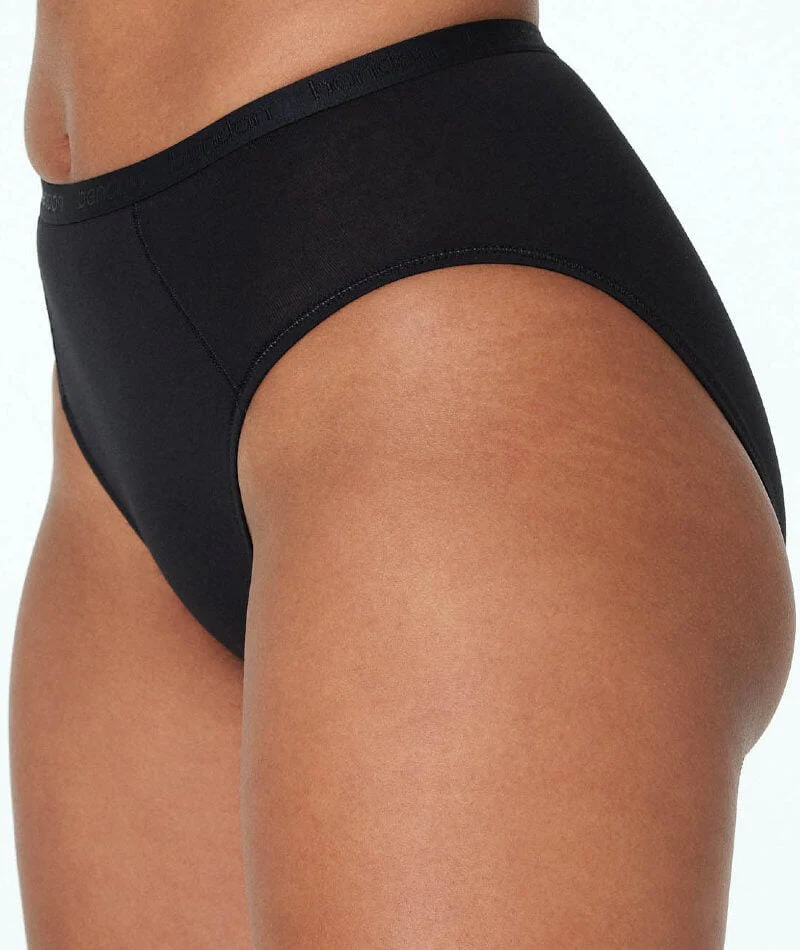 Bendon Body Cotton High Cut Brief - Black - Image 3