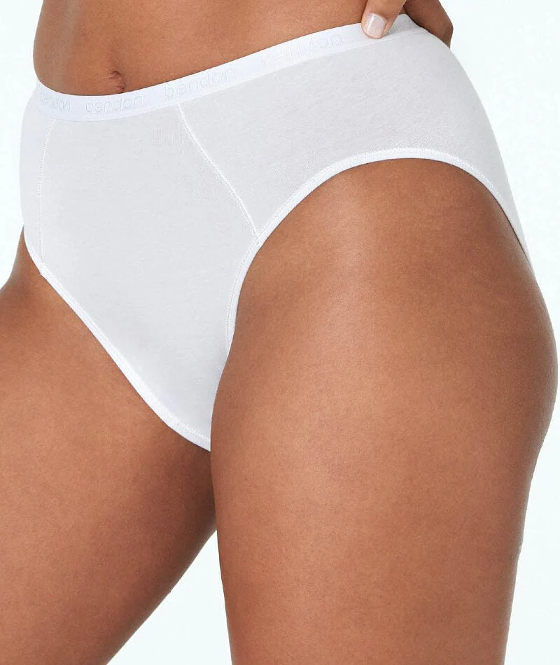 Bendon Body Cotton High Cut Brief - White - Image 3