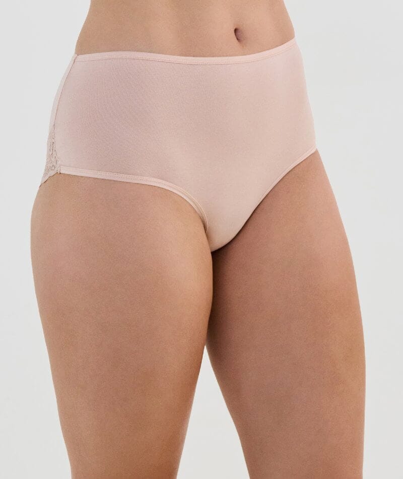 Bendon Cotton and Lace Full Brief - Latte - Image 3