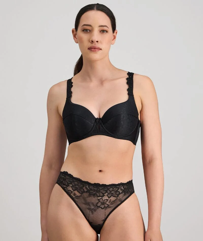Bendon Damask Contour Underwire Bra - Black - Image 4
