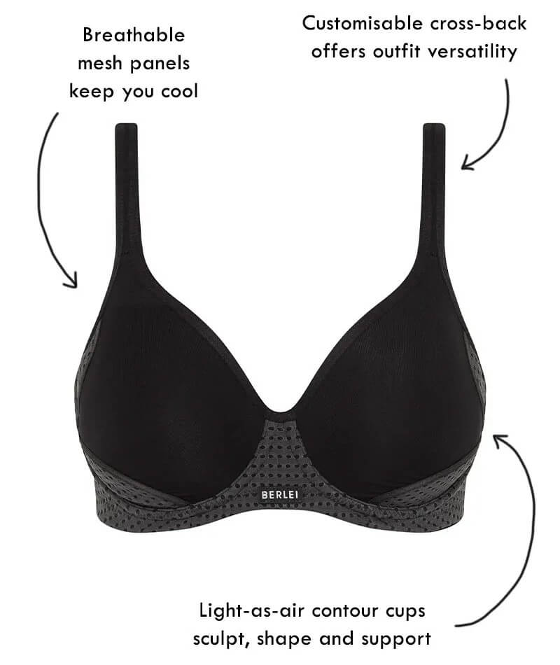 Berlei Electrify Mesh Contour Sports Bra - Black - Image 4
