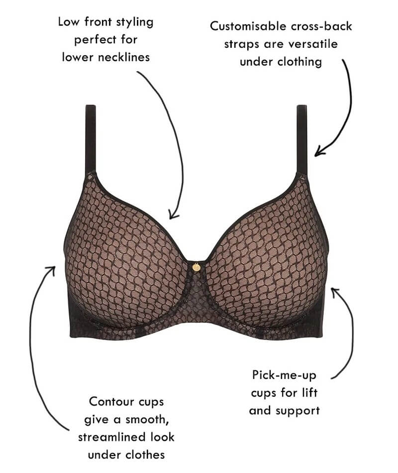 Berlei Lift & Shape T-Shirt Mesh Bra - Black - Image 7