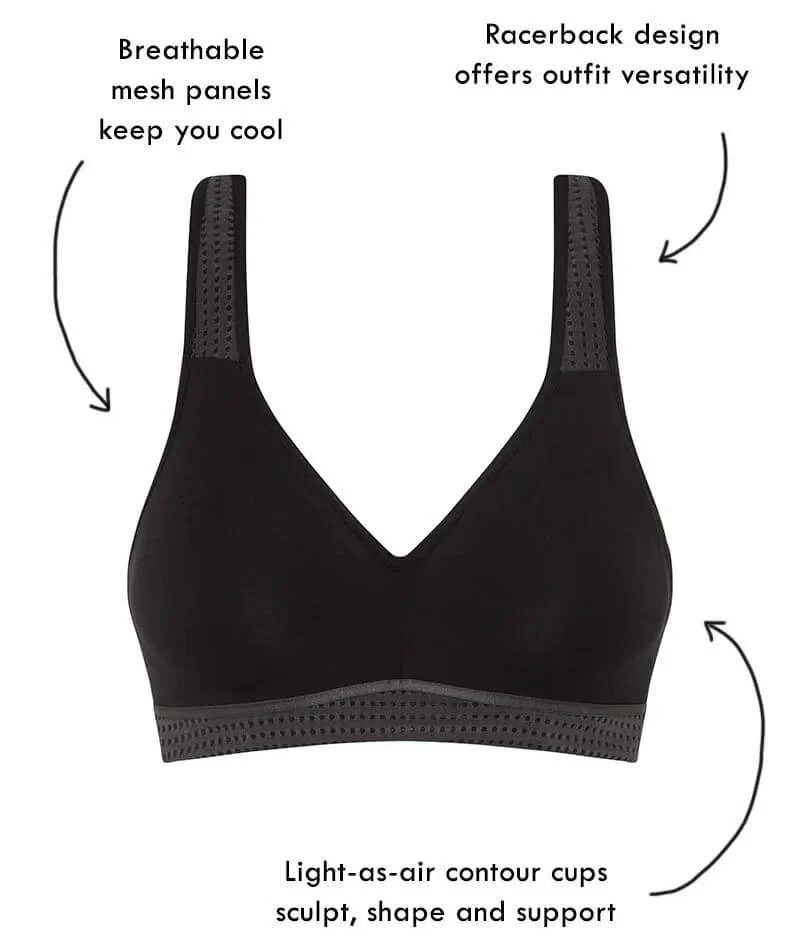 Berlei Electrify Mesh Underwire Crop Sports Bra - Black - Image 6