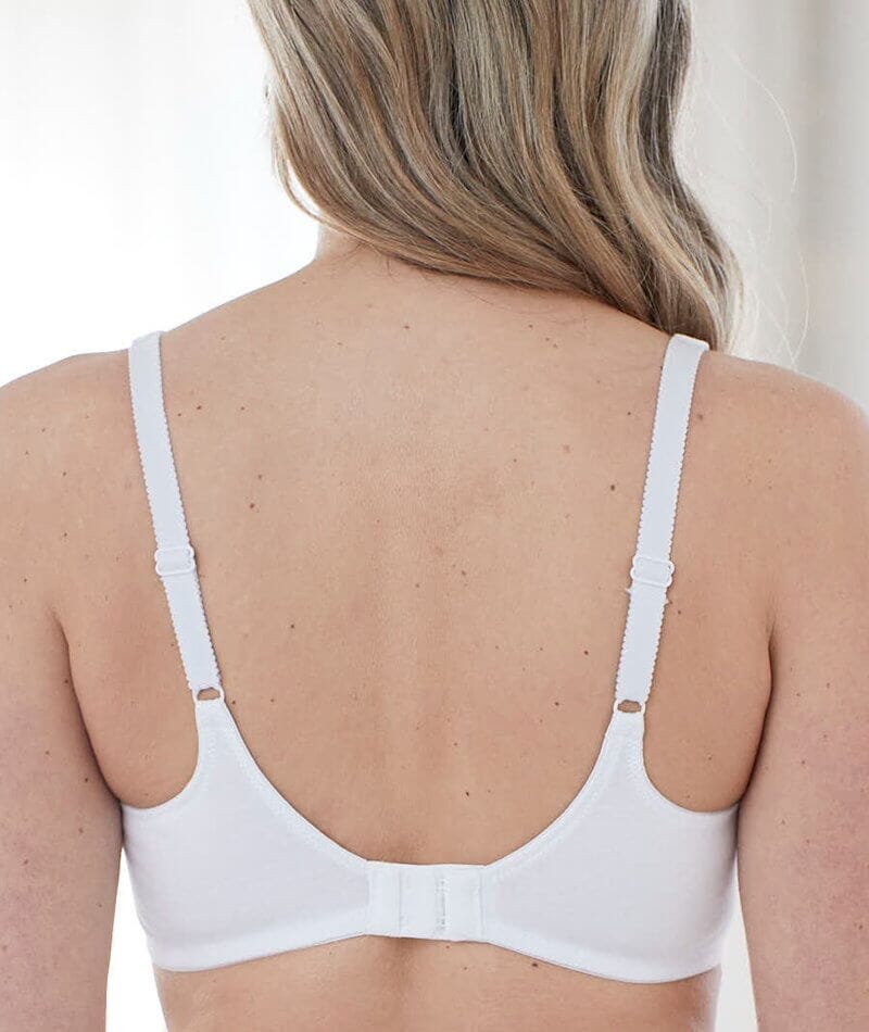 Bestform Floral Trim Wire-Free Cotton Bra With Lightly Lined Cups - White - Image 3