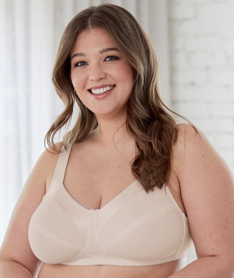Bestform Satin Trim Wire-Free Cotton Bra With Unlined Cups 2 Pack - Nude/White - Image 8