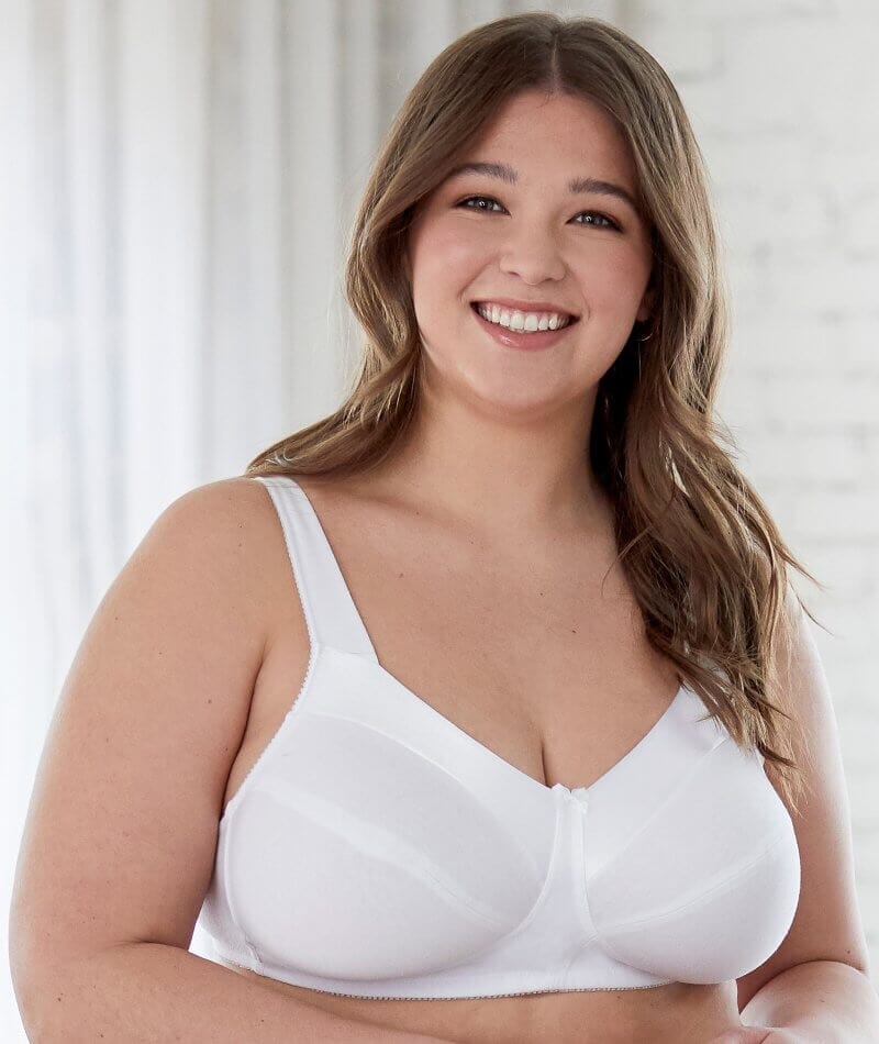 Bestform Satin Trim Wire-Free Cotton Bra With Unlined Cups - White - Image 2