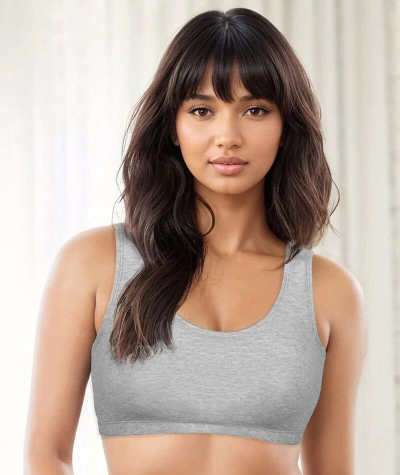 Bestform Tank Style Sports Bra 3 Pack - White/Heather Grey/Black - Image 3
