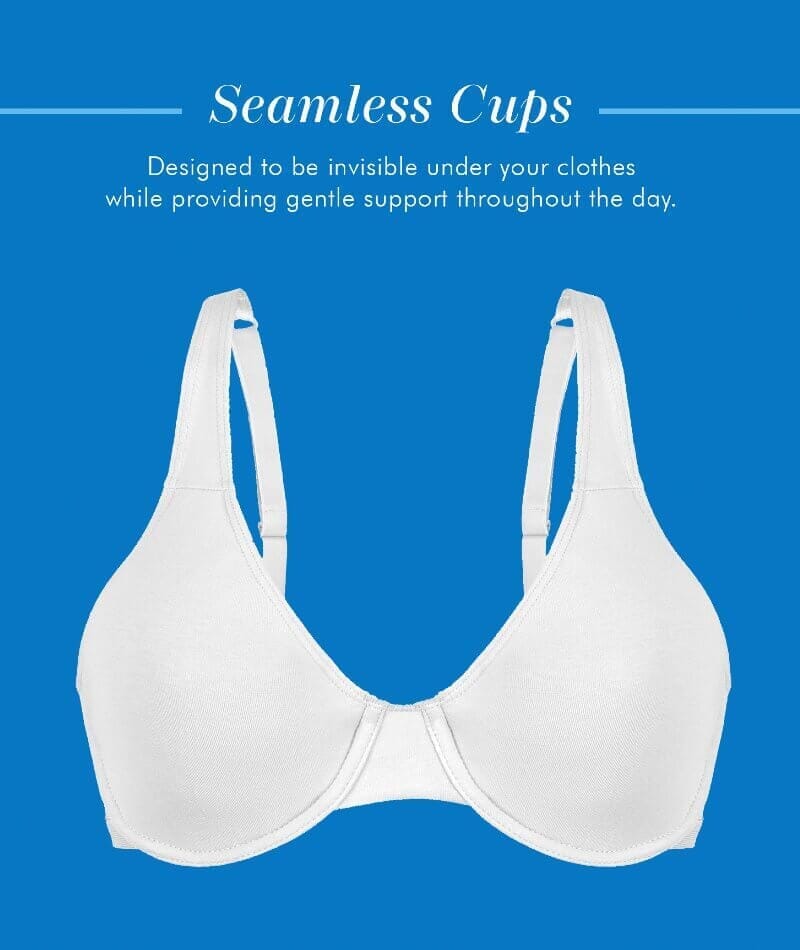 Bestform Unlined Cotton Stretch T-Shirt Bra with Underwire 2 Pack - Sand/White - Image 10